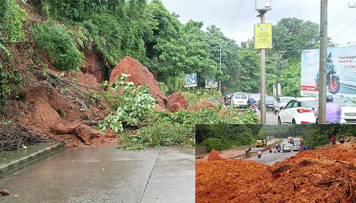 ಕರಾವಳಿ ಜಿಲ್ಲೆಗಳಲ್ಲಿ ಭಾರಿ ಮಳೆ..  ಮಂಗಳೂರು-ಬೆಂಗಳೂರು ರಾಷ್ಟ್ರೀಯ ಹೆದ್ದಾರಿಯಲ್ಲಿ ಗುಡ್ಡ ಕುಸಿತ – ವಾಹನ ಸಂಚಾರ ಬಂದ್‌