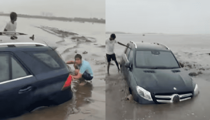 ಬೀಚ್‌ನಲ್ಲಿ ಐಷಾರಾಮಿ ಕಾರಿನ ಜೊತೆ ಸ್ಟಂಟ್‌! – ಆಮೇಲೆ ಏನಾಯ್ತು ಗೊತ್ತಾ?