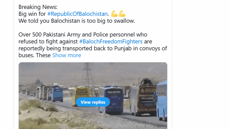 ಬಲೂಚ್  ಹೋರಾಟಗಾರರ ವಿರುದ್ಧ ಪಾಕ್ ಸೇನೆ ಶರುಣ?- 500 ಕ್ಕೂ ಹೆಚ್ಚು ಸೈನಿಕರನ್ನ ಪಾಂಜಾಬ್‌ಗೆ ಕಳುಹಿಸಿದ ಬಲೂಚ್ ಆರ್ಮಿ!?