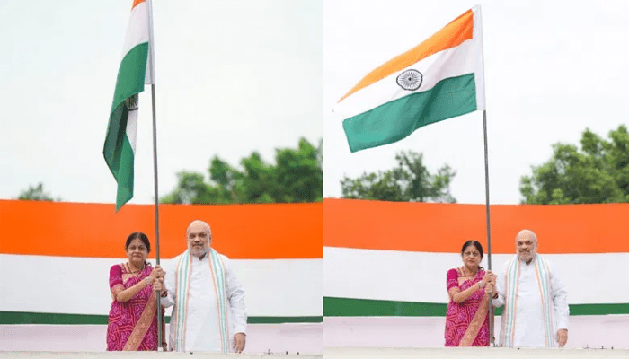 ಹರ್‌ ಘರ್‌ ತಿರಂಗಾ ಅಭಿಯಾನ – ಮನೆಯಲ್ಲಿ ಧ್ವಜಾರೋಹಣ ಮಾಡಿದ ಅಮಿತ್ ಶಾ