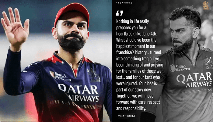 ಸಂತೋಷದ ಕ್ಷಣ ದುರಂತವಾಯ್ತು! – ಆರ್‌ಸಿಬಿ ಫ್ಯಾನ್ಸ್‌ ಗೆ ಕೊಹ್ಲಿ ಭಾವುಕ ಸಂದೇಶ!