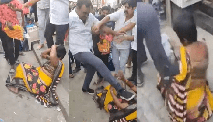 ಸೀರೆ ಕದ್ದಿದ್ದಾಳೆಂದು ಮಹಿಳೆಗೆ ಬೂಟ್ ಕಾಲಿನಲ್ಲಿ ಒದ್ದ ಅಂಗಡಿ ಮಾಲೀಕ!  
