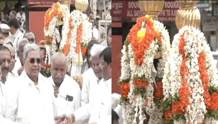 ವಿಶ್ವವಿಖ್ಯಾತ ಮೈಸೂರು ದಸರಾ ಜಂಬೂ ಸವಾರಿಗೆ ಕ್ಷಣಗಣನೆ – ನಂದಿ ಧ್ವಜಕ್ಕೆ ಪೂಜೆ ಸಲ್ಲಿಸಿದ ಸಿದ್ದರಾಮಯ್ಯ