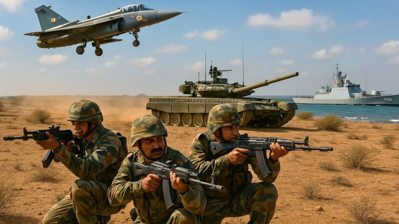 ಪಾಕ್ ಗಡಿಯ ಬಳಿ ʼತ್ರಿಶೂಲ್ʼ ಸಮರಾಭ್ಯಾಸ ಶುರು ಮಾಡಿದ ಭಾರತ