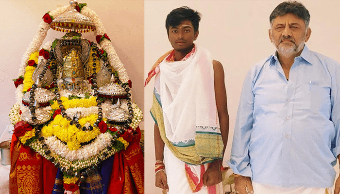 ಕುರ್ಚಿ ಕದನ ಬೆನ್ನಲ್ಲೇ ದೇವರ ಮೊರೆ ಹೋದ ಡಿಸಿಎಂ –  ಡಿಕೆಶಿ ನಿವಾಸಕ್ಕೆ ಹಂದನ ಕೆರೆ ಅಜ್ಜಯ್ಯನ ಗದ್ದುಗೆ ಆಗಮನ!