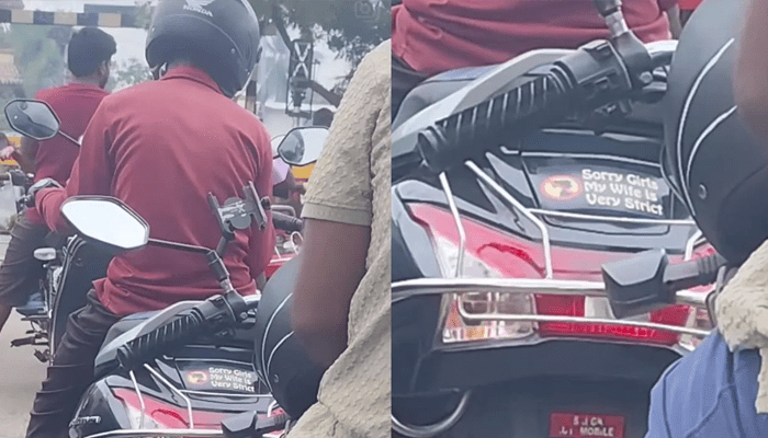 ಈತನಿಗೆ ಹೆಂಡ್ತಿ ಕಂಡ್ರೆ ಭಯ! – ಬೈಕ್‌ ಹಿಂದೆ ಬರೆದ ಸಾಲು ನೋಡಿದ್ರೆ ಶಾಕ್‌ ಆಗ್ತೀರಾ!  