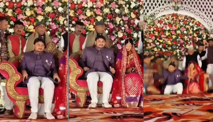 ಮದುವೆ ಮನೆಯಲ್ಲಿ ಕುಸಿದು ಬಿದ್ದ ವೇದಿಕೆ – ಬಿಜೆಪಿ ಮಾಜಿ ಎಂಪಿ ಸೇರಿ ಹಲವರಿಗೆ ಗಾಯ