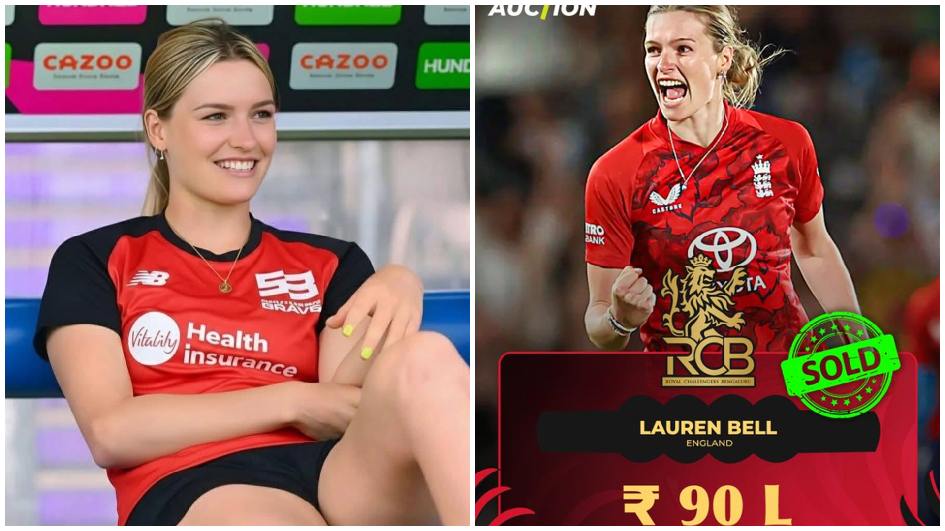 RCB ಫ್ಯಾನ್ಸ್ ನಿದ್ದೆಗೆಡಿಸಿದ ಇಂಗ್ಲೆಂಡ್ ಸುಂದರಿ – ಲಾರೆನ್ ಬೆಲ್ ಈಗ WPLನ ಹೊಸ ಕ್ರಶ್
