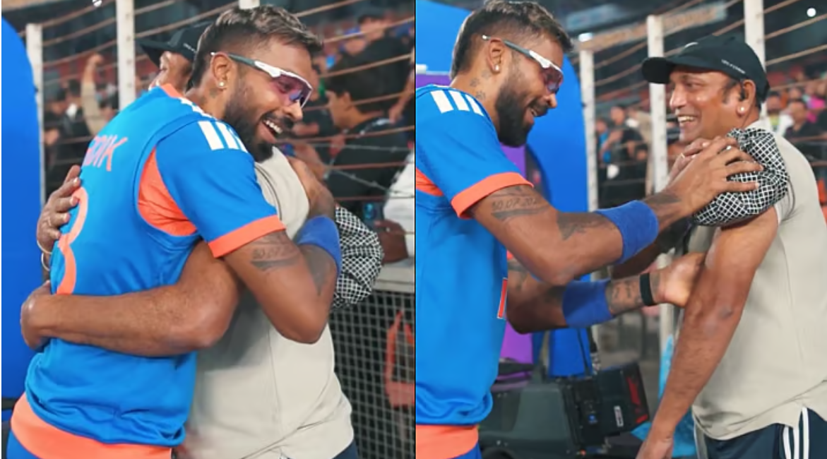 ಪಾಂಡ್ಯ ಸಿಡಿಸಿದ ಸಿಕ್ಸ್‌ನಿಂದ ಕ್ಯಾಮರಾಮ್ಯಾನ್‌ಗೆ ಗಾಯ  – ಓಡಿ ಹೋಗಿ ತಬ್ಬಿ ಕ್ಷಮೆ ಕೇಳಿದ ಹಾರ್ದಿಕ್‌