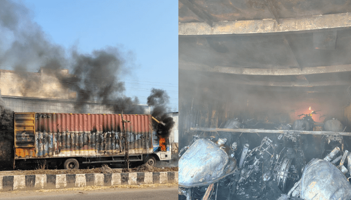 ಶೋರೂಂ ತಲುಪುವ ಮುನ್ನವೇ ಸುಟ್ಟು ಕರಕಲಾದ 40 ಬೈಕ್‌ಗಳು!