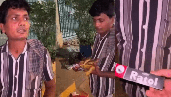 ಹಣ್ಣುಗಳಿಗೆ ಇಲಿ ಪಾಷಾಣ ಹಚ್ಚುತ್ತಿದ್ದ ವೇಳೆ ರೆಡ್ ಹ್ಯಾಂಡ್ ಆಗಿ ಸಿಕ್ಕಿಬಿದ್ದ! – ವಿಡಿಯೋ ವೈರಲ್ ಬೆನ್ನಲ್ಲೇ ವ್ಯಾಪಾರಿ ಅರೆಸ್ಟ್!‌  