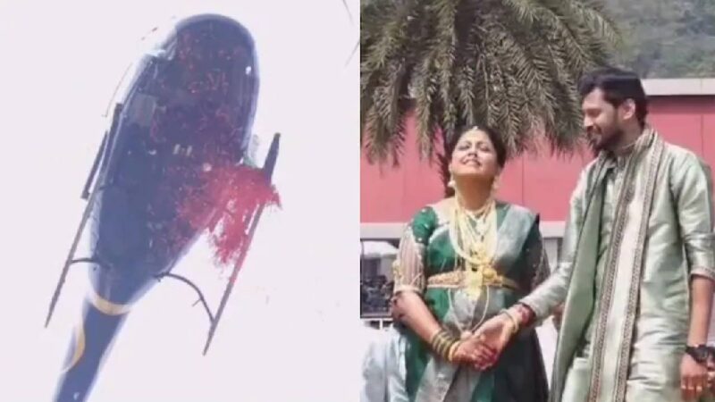 ಸೀಮಂತದ ದಿನ ಹೆಂಡತಿಗೆ ಗಂಡನ ಸರ್‌ಪ್ರೈಸ್‌ – ಹೆಲಿಕಾಪ್ಟರ್‌ನಿಂದ ಹೂವಿನ ಸುರಿಮಳೆ