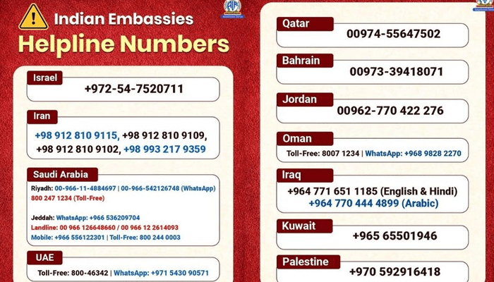 ಇರಾನ್‌ – ಇಸ್ರೇಲ್‌ ವಾರ್..‌ ಗಲ್ಫ್‌ ರಾಷ್ಟ್ರಗಳಲ್ಲಿ ಸಿಲುಕಿದ ಕನ್ನಡಿಗರ ನೆರವಿಗೆ 24*7 ಹೆಲ್ಪ್‌ಲೈನ್!  