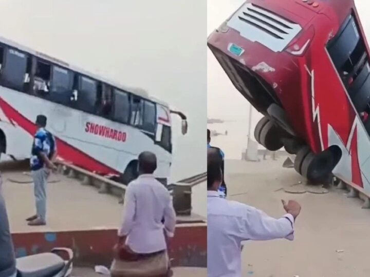 ನೋಡ ನೋಡುತ್ತಿದ್ದಂತೆ ಬಾಂಗ್ಲಾದಲ್ಲಿ ನದಿಗೆ ಬಿದ್ದ ಬಸ್  – 23 ಜನರ ಪ್ರಾಣ ನೀರಿನಲ್ಲಿ ಹೋಮ