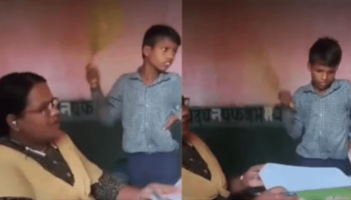 ಪಾಠ ಕೇಳಲು ಶಾಲೆಗೆ ಬಂದ ಬಾಲಕನಿಗೆ ಇದೆಂಥಾ ಶಿಕ್ಷೆ! – ಟೀಚರ್‌ಗೆ ಗಾಳಿ ಬೀಸಿ ಸುಸ್ತಾದ ವಿದ್ಯಾರ್ಥಿ!