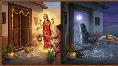 ಮನೆ ಮುಂಭಾಗ ಸ್ವಚ್ಛಗೊಳಿಸಿ ನೀರನ್ನು ಚಿಮುಕಿಸಿ ರಂಗೋಲಿ ಹಾಕುವುದರಿಂದ ಎಷ್ಟೆಲ್ಲಾ ಲಾಭ ಗೊತ್ತಾ?